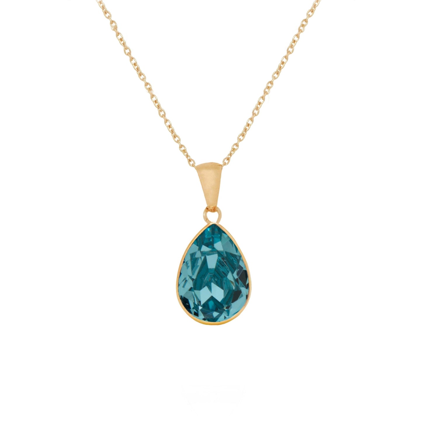 Gold plated Sterling Silver Short necklace drop crystal from Essential