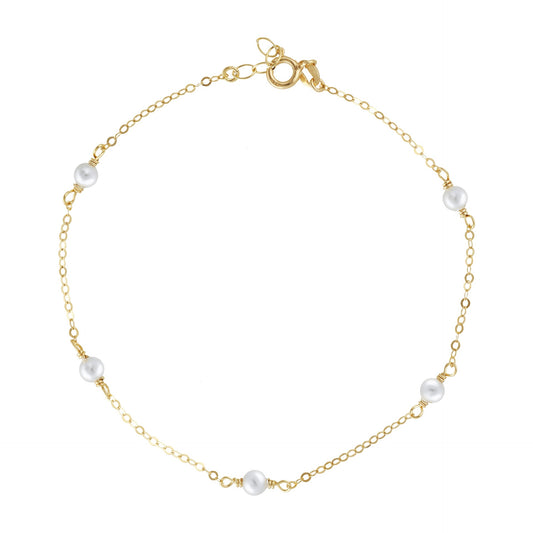 Sterling Silver Anklet pearl from Paulette