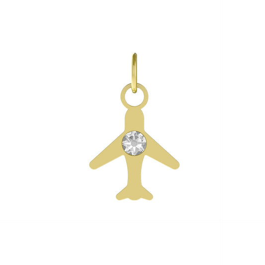 Sterling Silver Charm for Collar plane white crystal