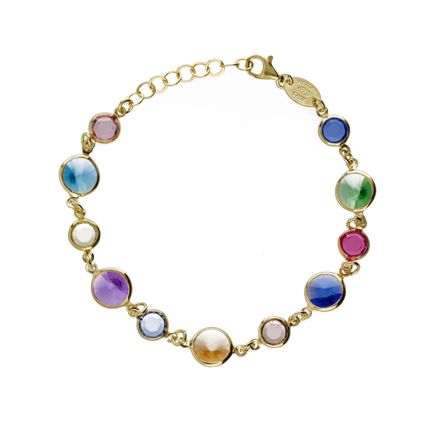 Gold plated Sterling Silver Bracelet circle crystal from Basic