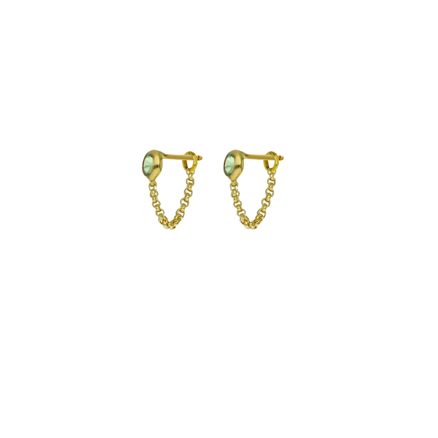 Gold plated Sterling Silver Short earrings circle crystal from Lis