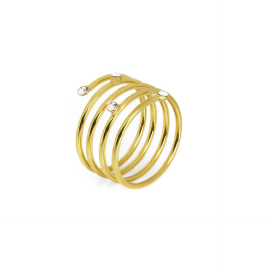 Gold plated Sterling Silver Ring spiral crystal from Iris