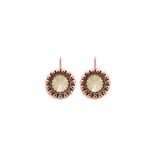 Rose Gold plated Sterling Silver Short earrings circle crystal from Etrusca