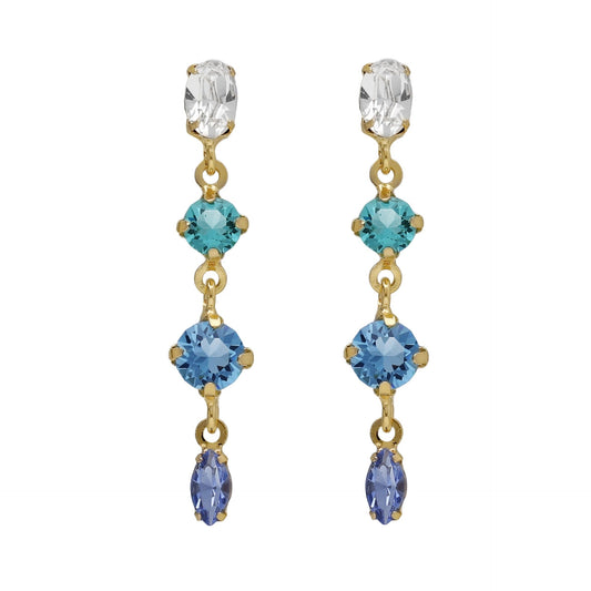 Sterling Silver Long earrings multicolor crystal from Lisbon