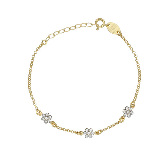 Gold plated Sterling Silver Bracelet flower crystal from Margaret