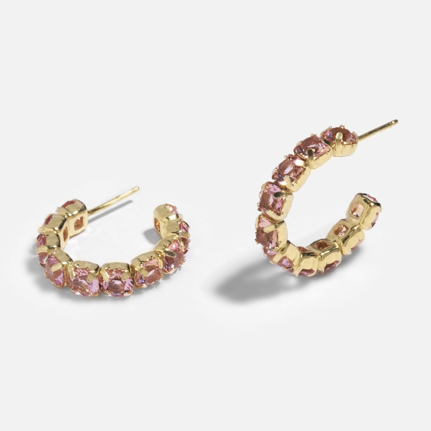 Gold plated Sterling Silver Hoop earrings crystal from Jade