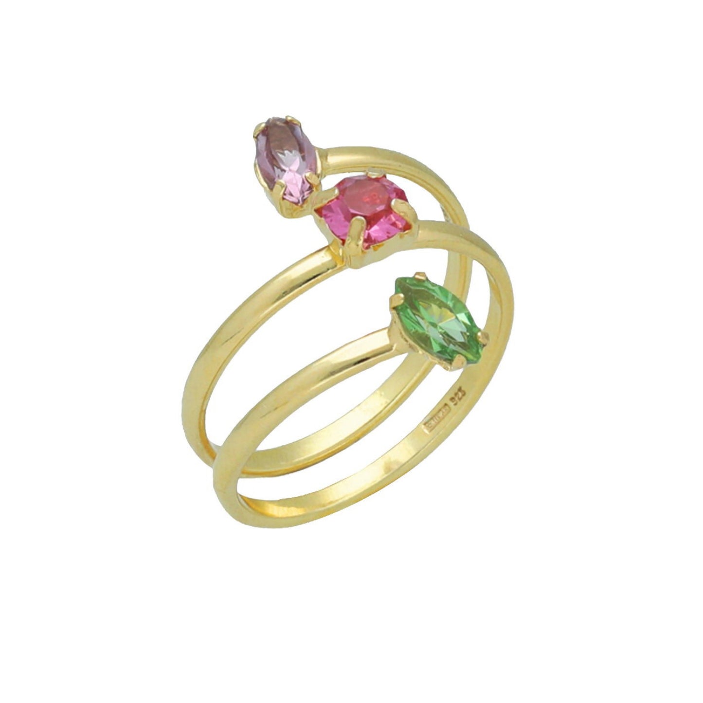 Sterling Silver Ring multicolor crystal from Belle