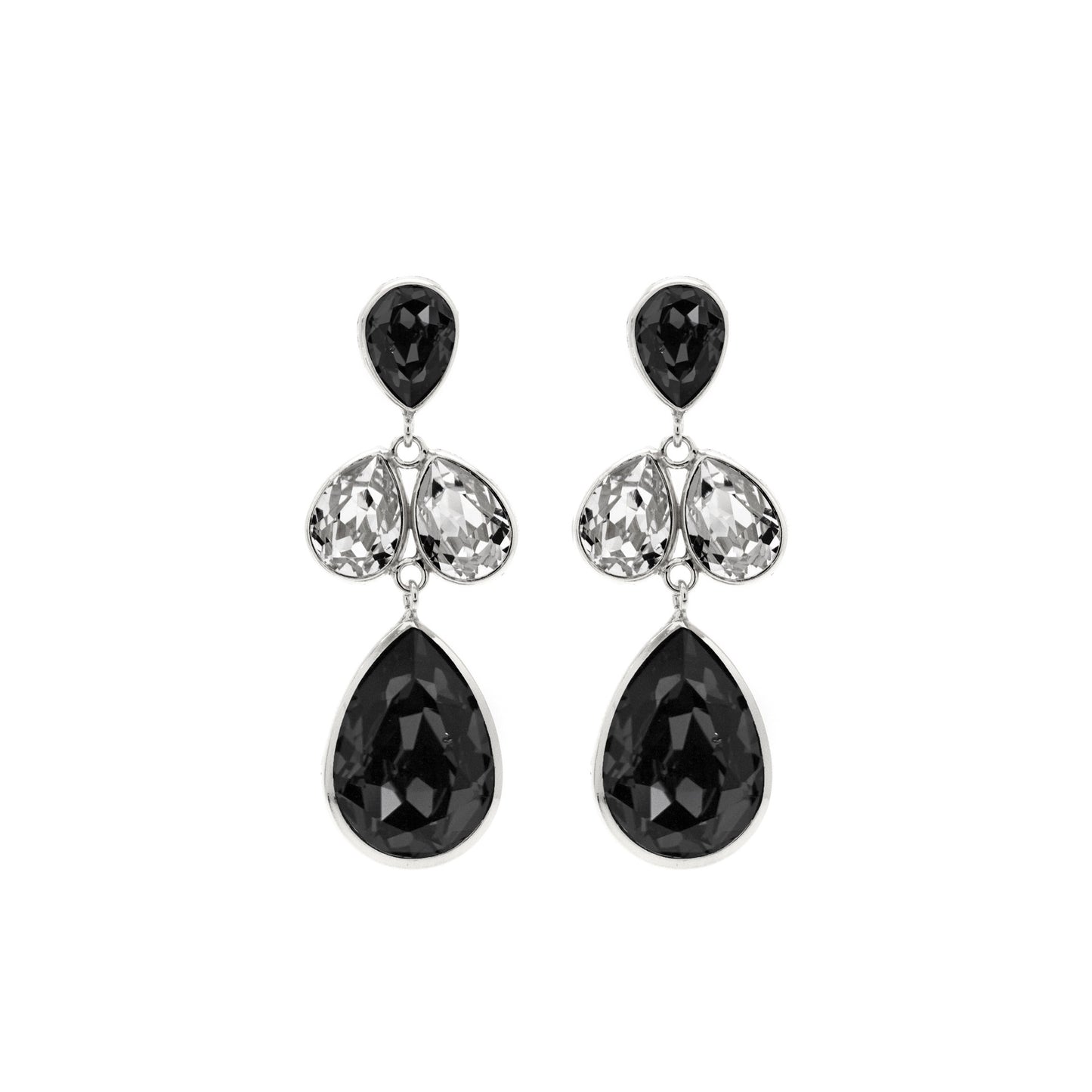 Rhodium Plated Sterling Silver Long earrings crystal from Luxury