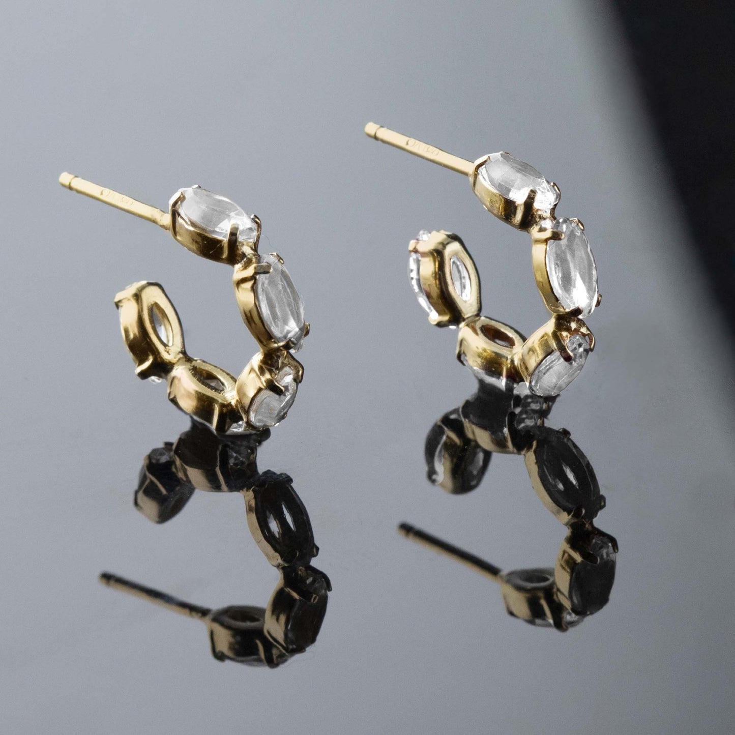 Gold plated Sterling Silver Hoop earrings crystal from Arisa