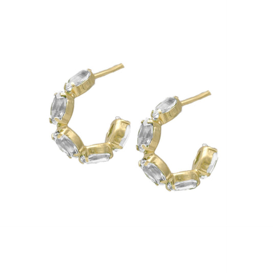 Gold plated Sterling Silver Hoop earrings crystal from Arisa