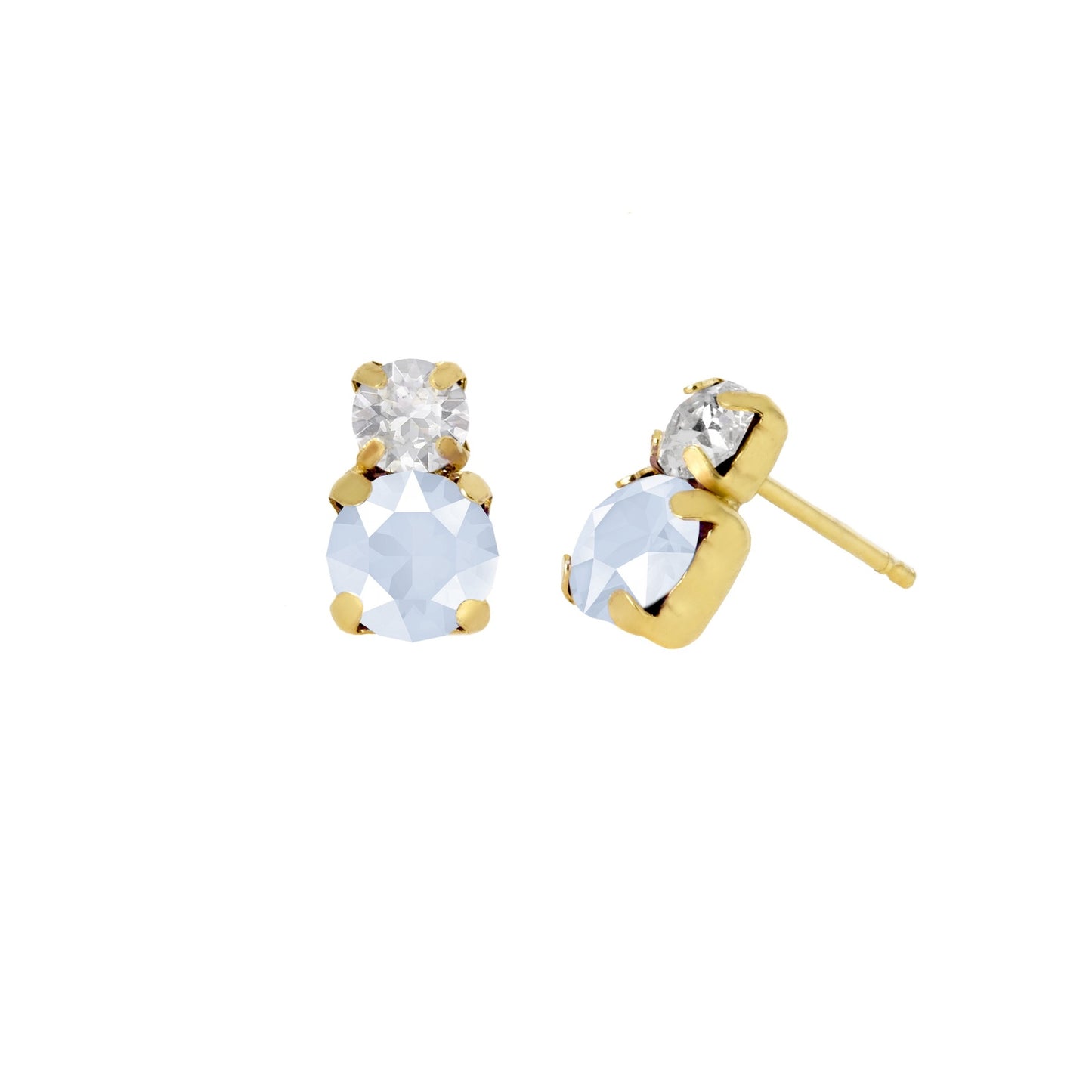 Gold plated Sterling Silver Short earrings crystal from Jasmine