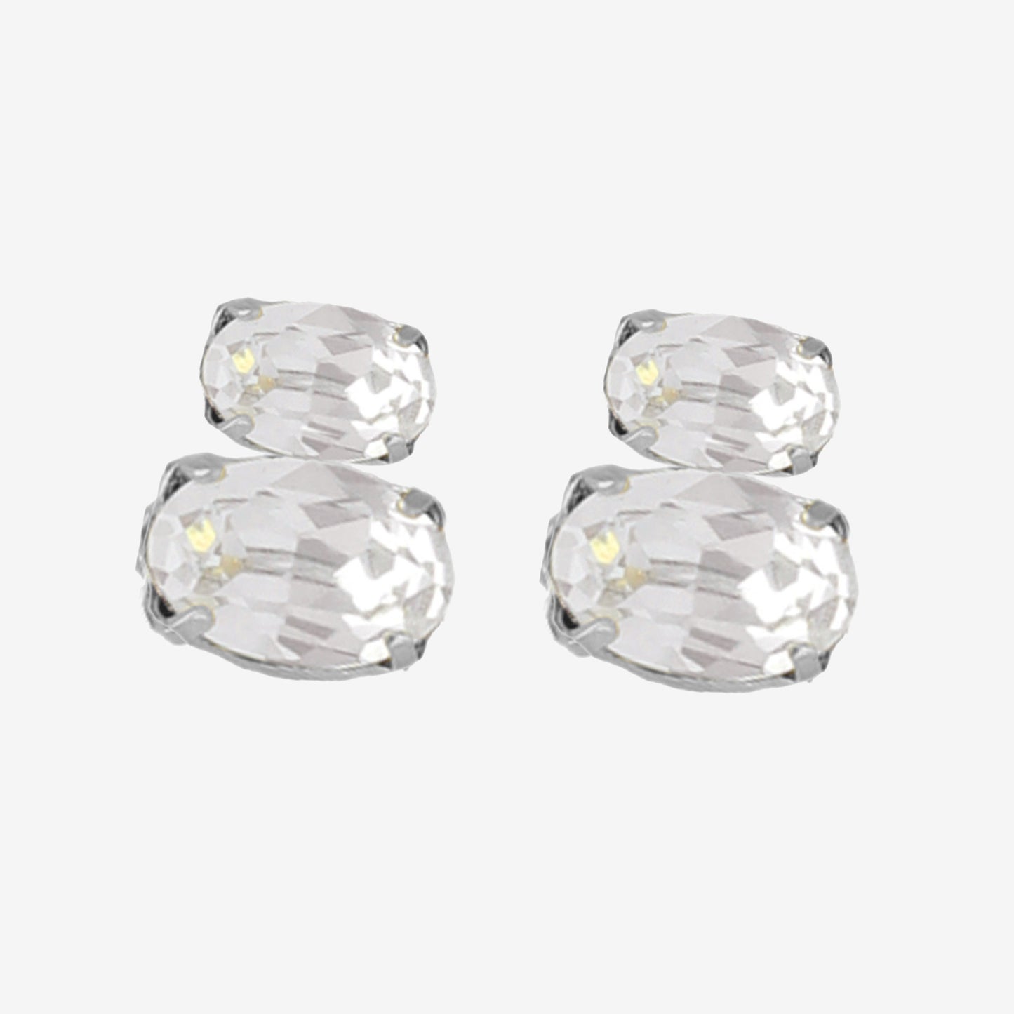 Rhodium Plated Sterling Silver Stud earrings crystal from Gemma