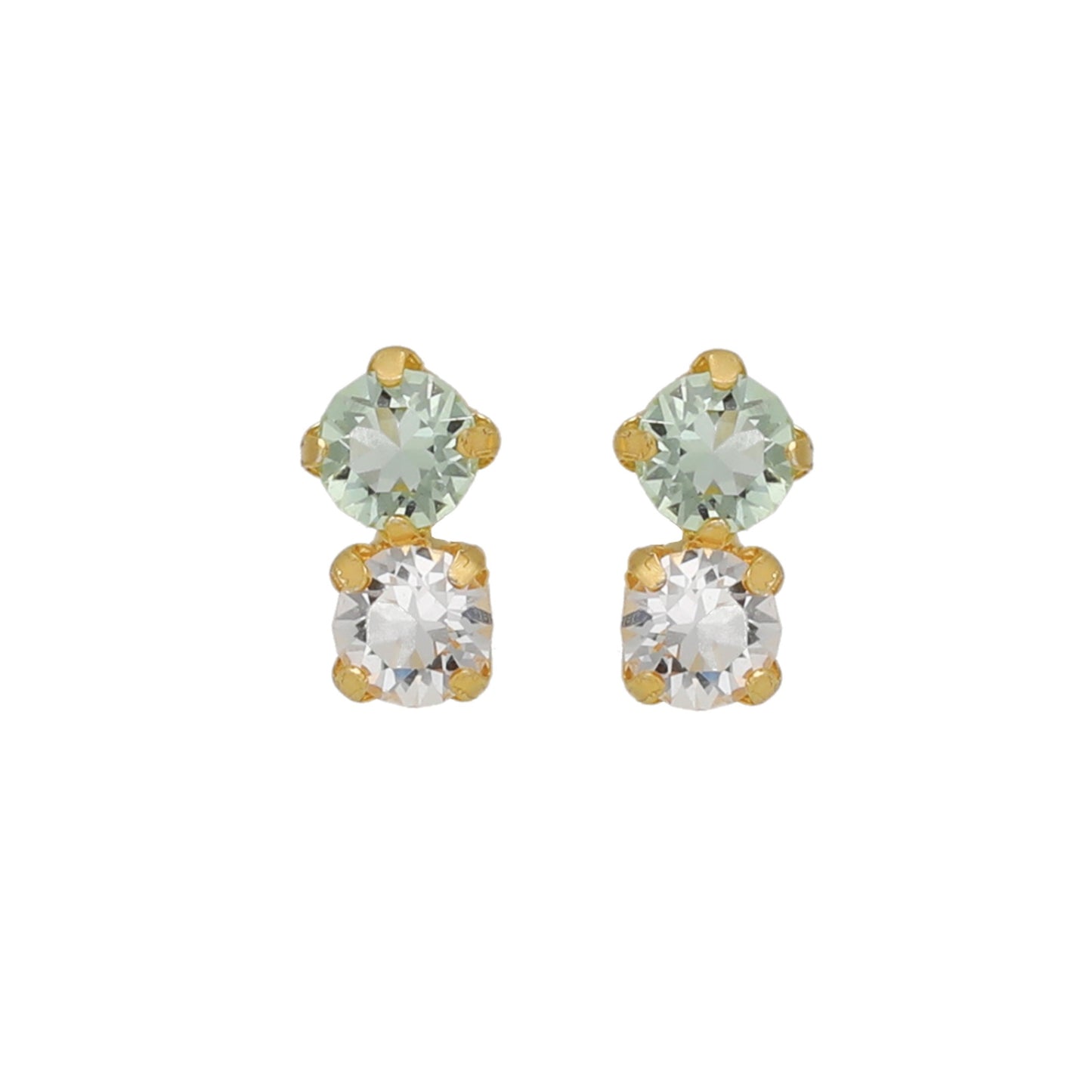 Gold plated Sterling Silver Stud earrings crystal from Illume