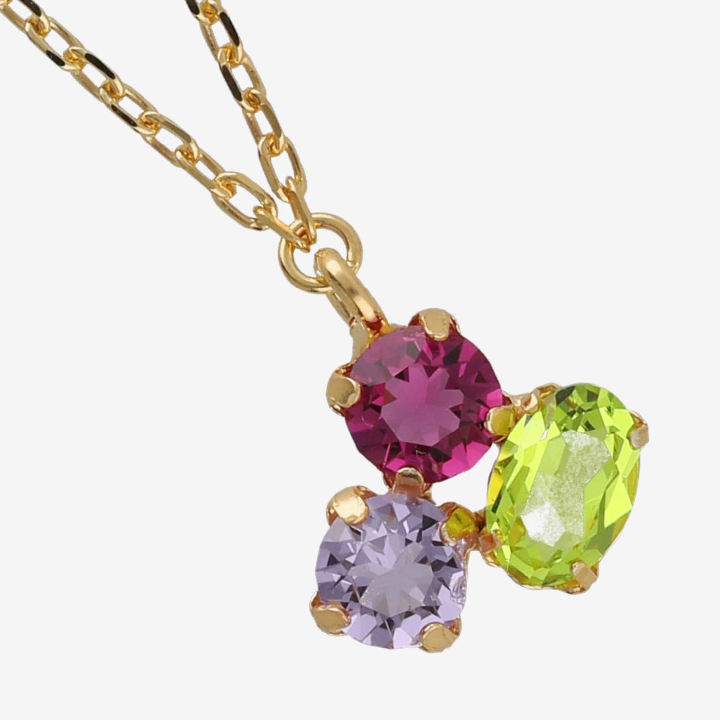 Gold plated Sterling Silver Short necklace multicolor crystal from Odele