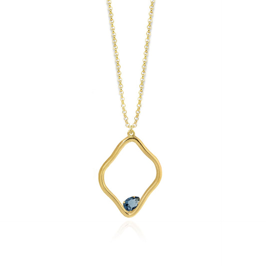 Gold plated Sterling Silver Long necklace drop crystal from Sunset