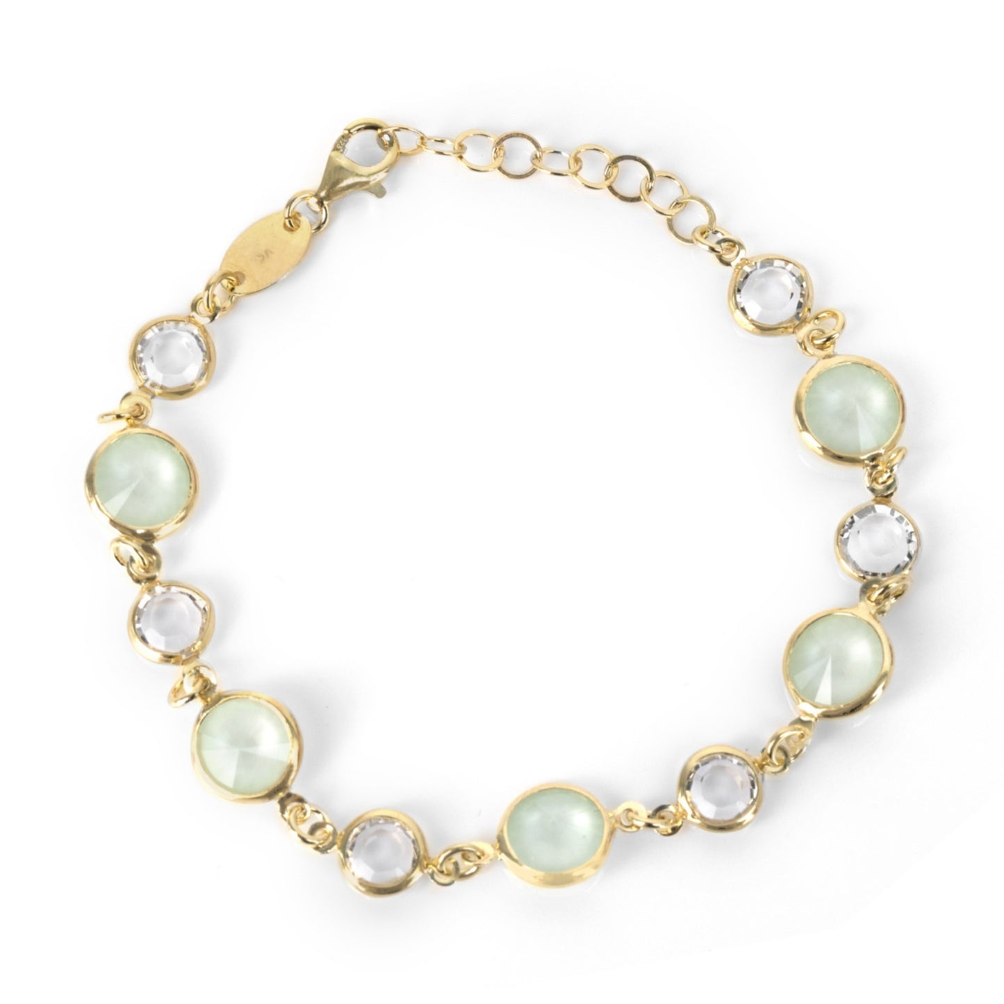 Gold plated Sterling Silver Bracelet circle crystal from Basic