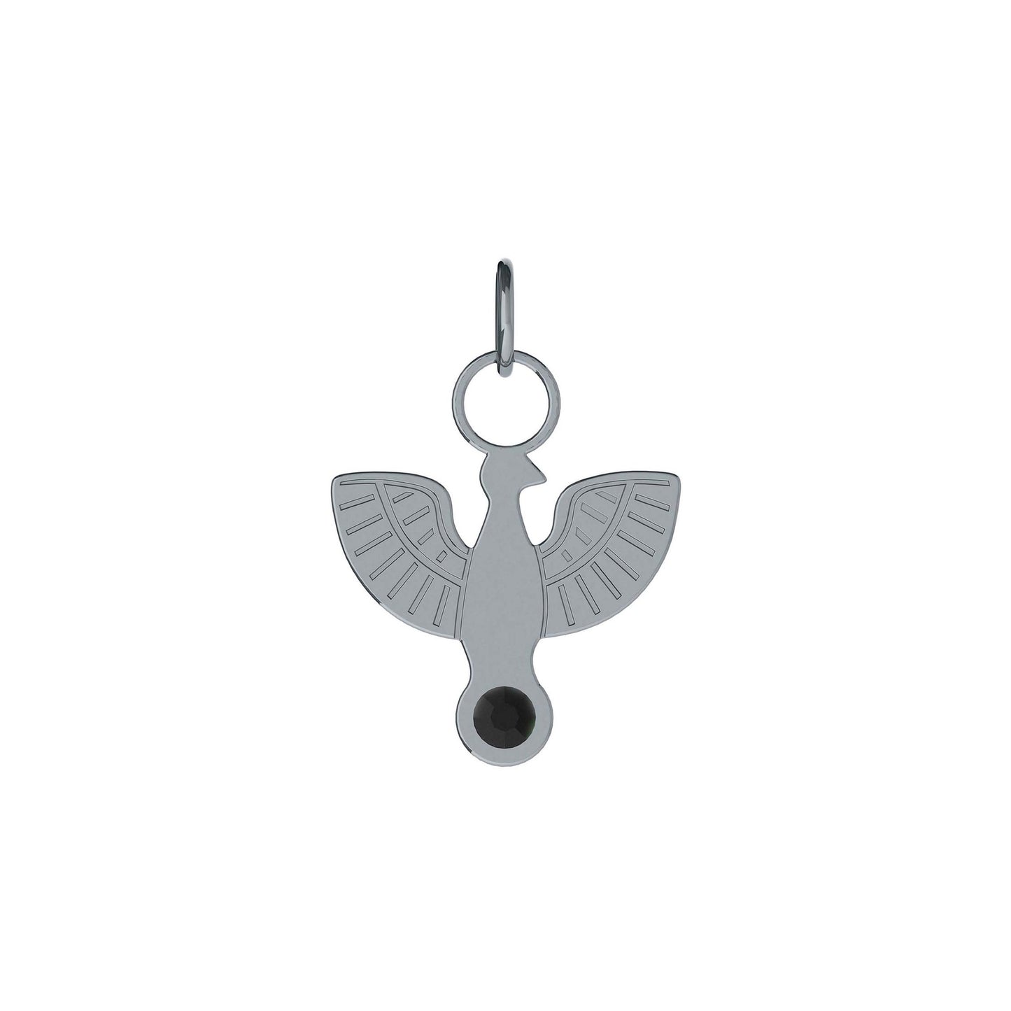 Sterling Silver Charm for Collar eagle black crystal