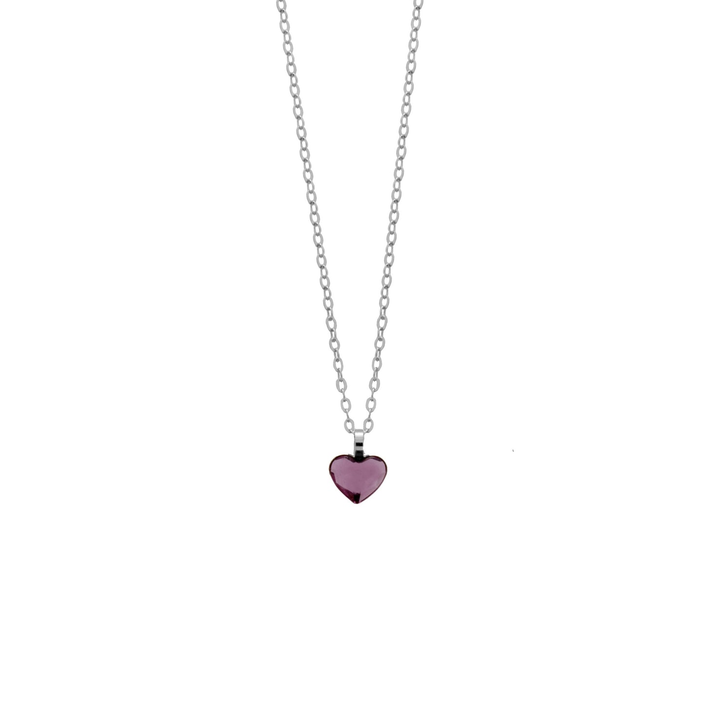 Collar corto corazón cristal en Plata baño Oro Rosa de Cuore