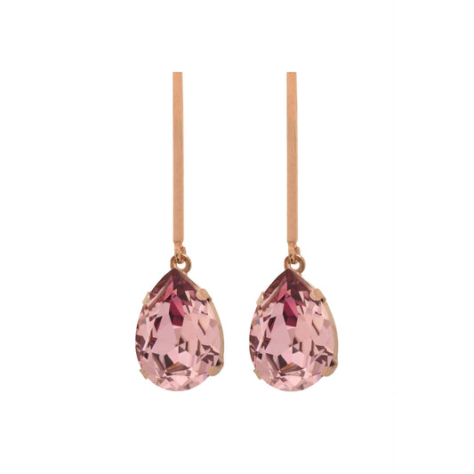 Rose Gold plated Sterling Silver Long earrings drop crystal from Iconic