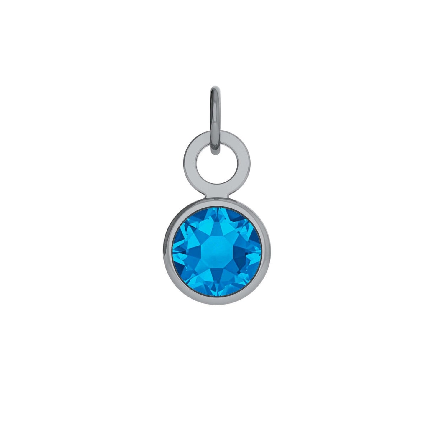 Rhodium Plated Sterling Silver Charm for Collar crystal