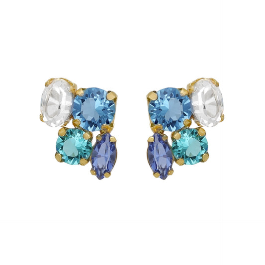 Sterling Silver Short earrings multicolor crystal from Lisbon