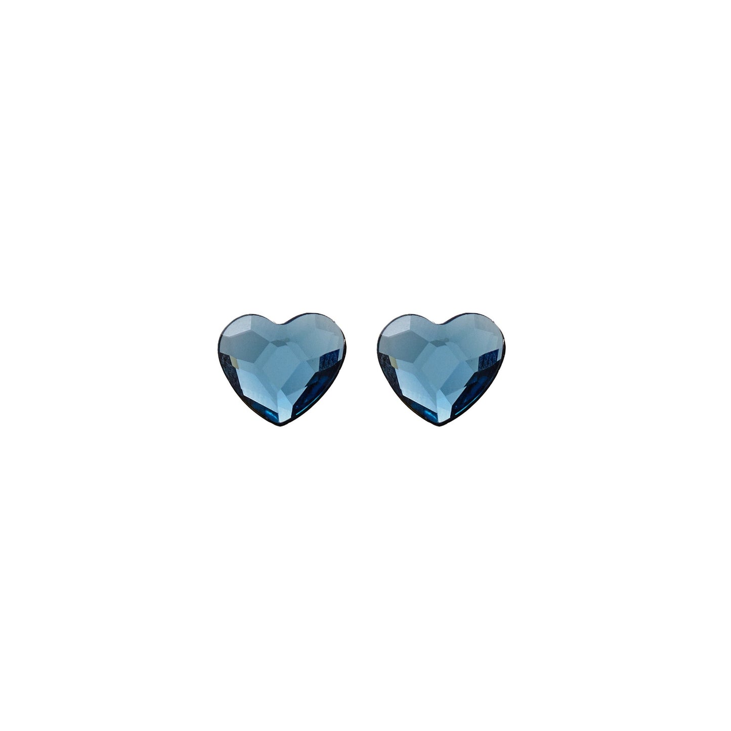 Rhodium Plated Sterling Silver Stud earrings heart crystal from Cuore