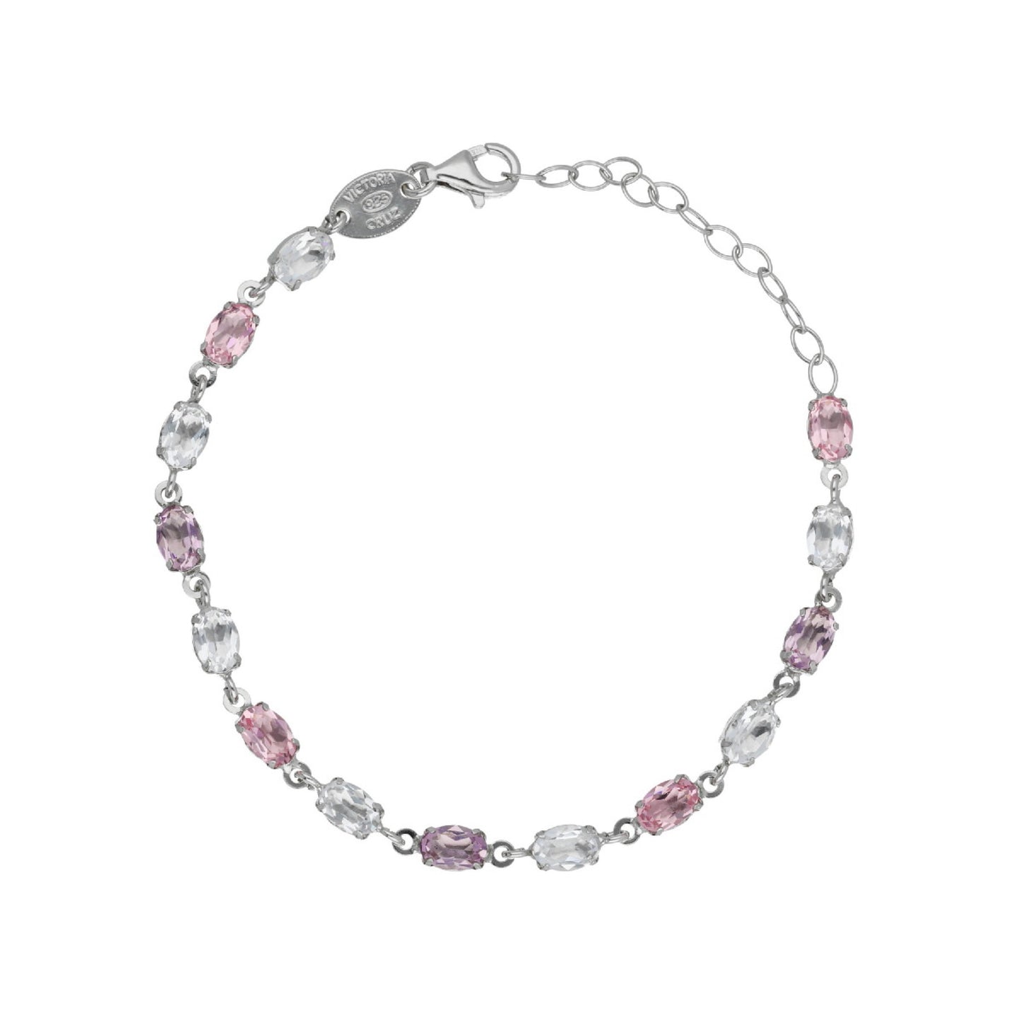 Sterling Silver Bracelet oval multicolor crystal from Alyssa