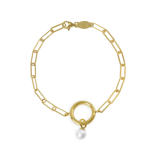 Sterling Silver Bracelet circle pearl from Je T´Aime