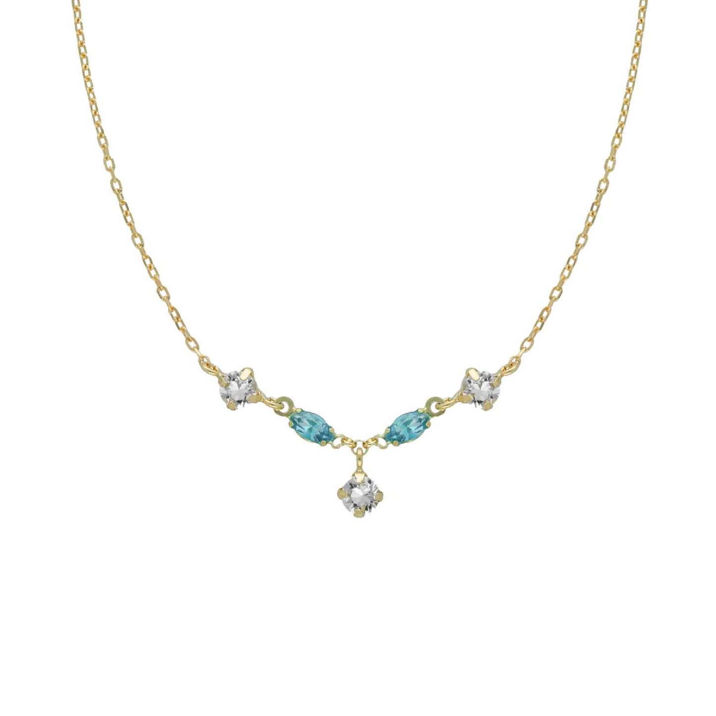 Gold plated Sterling Silver Short necklace crystal from Maisie