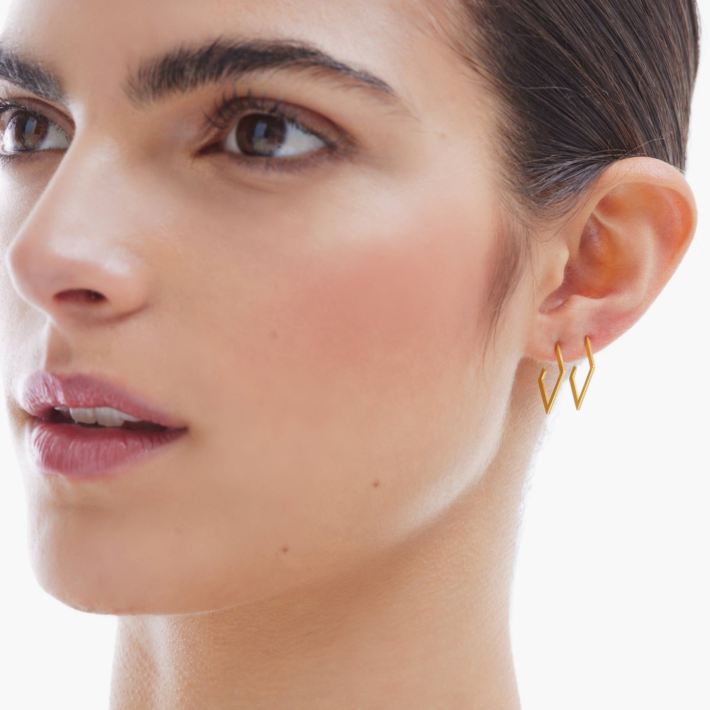 Gold plated Sterling Silver Hoop earrings luck from Paris