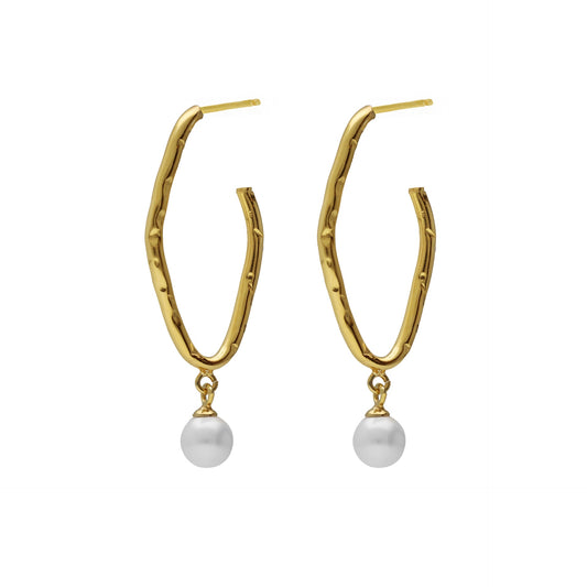 Sterling Silver Hoops earrings pearl from Radiance