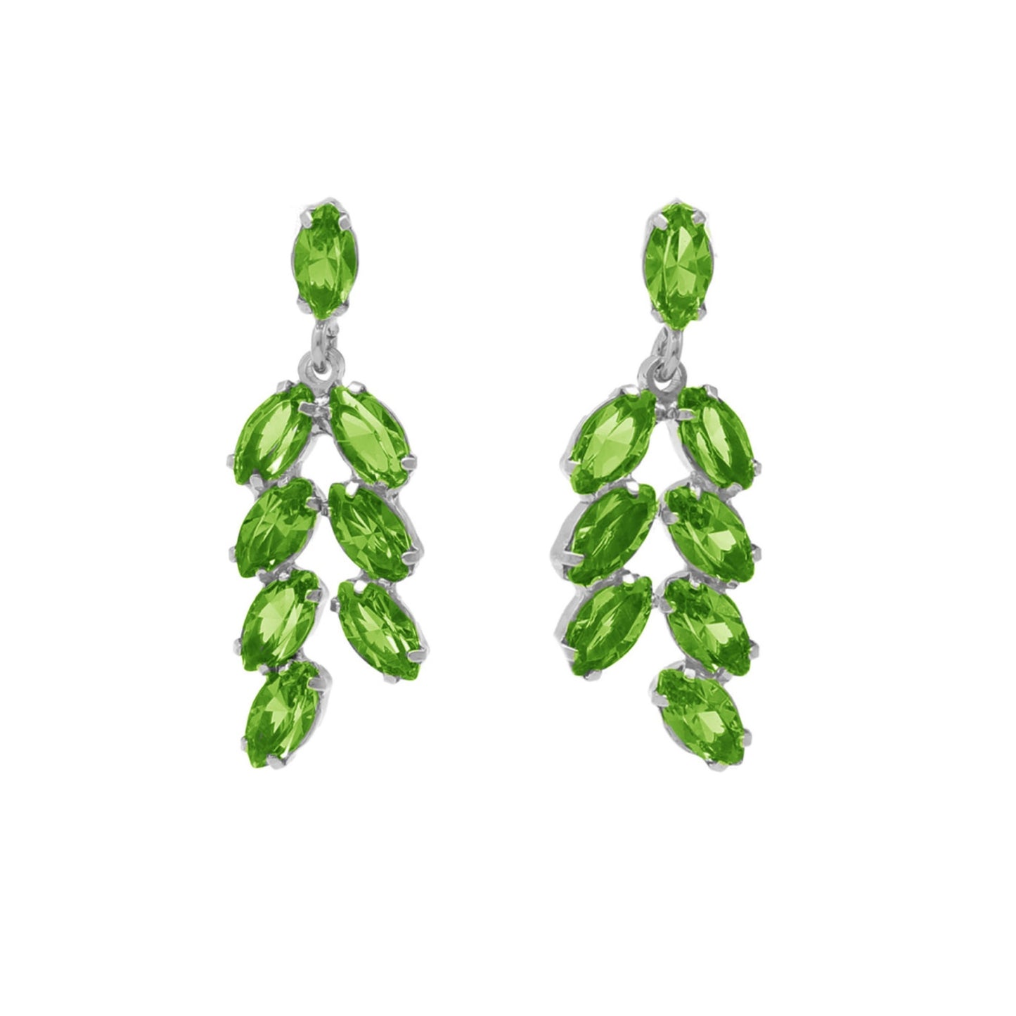 Rhodium Plated Sterling Silver Long earrings crystal from Las Estaciones