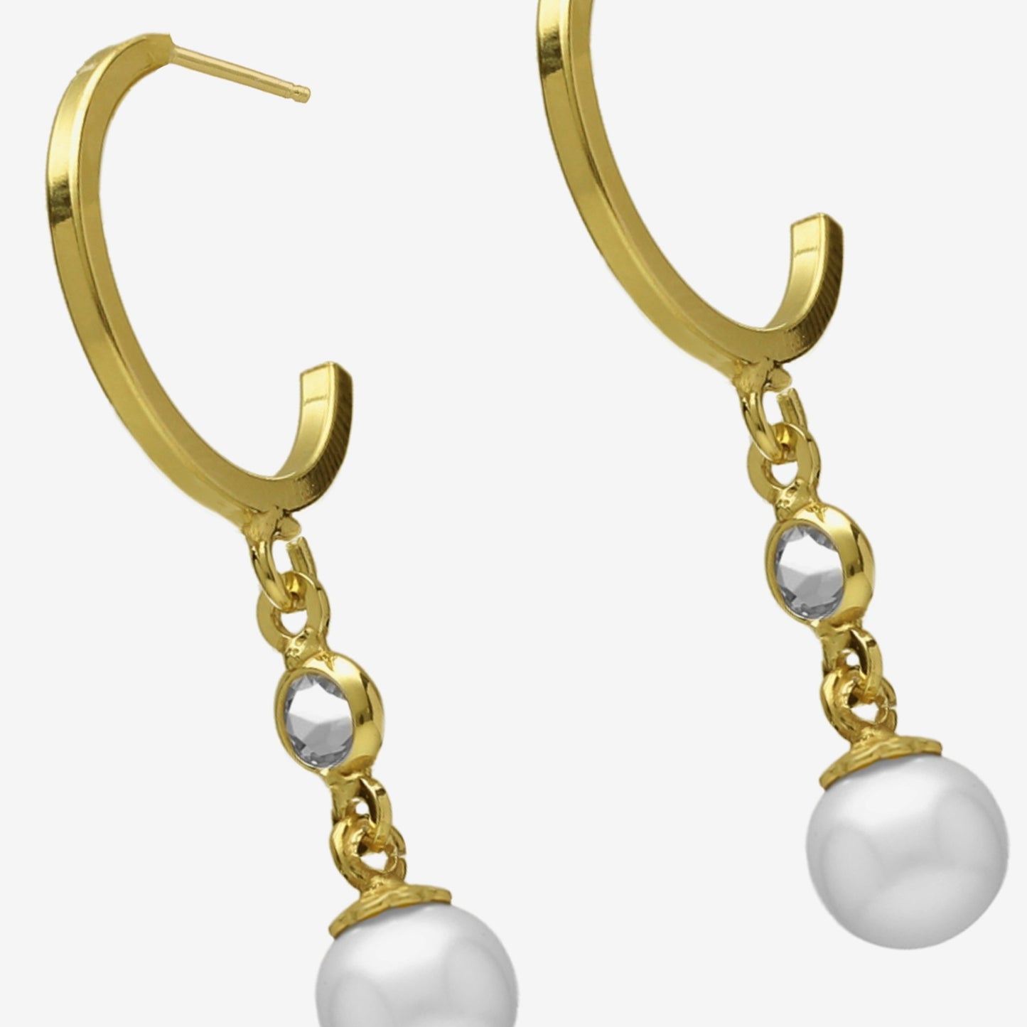 Sterling Silver Hoop earrings pearl from Mother