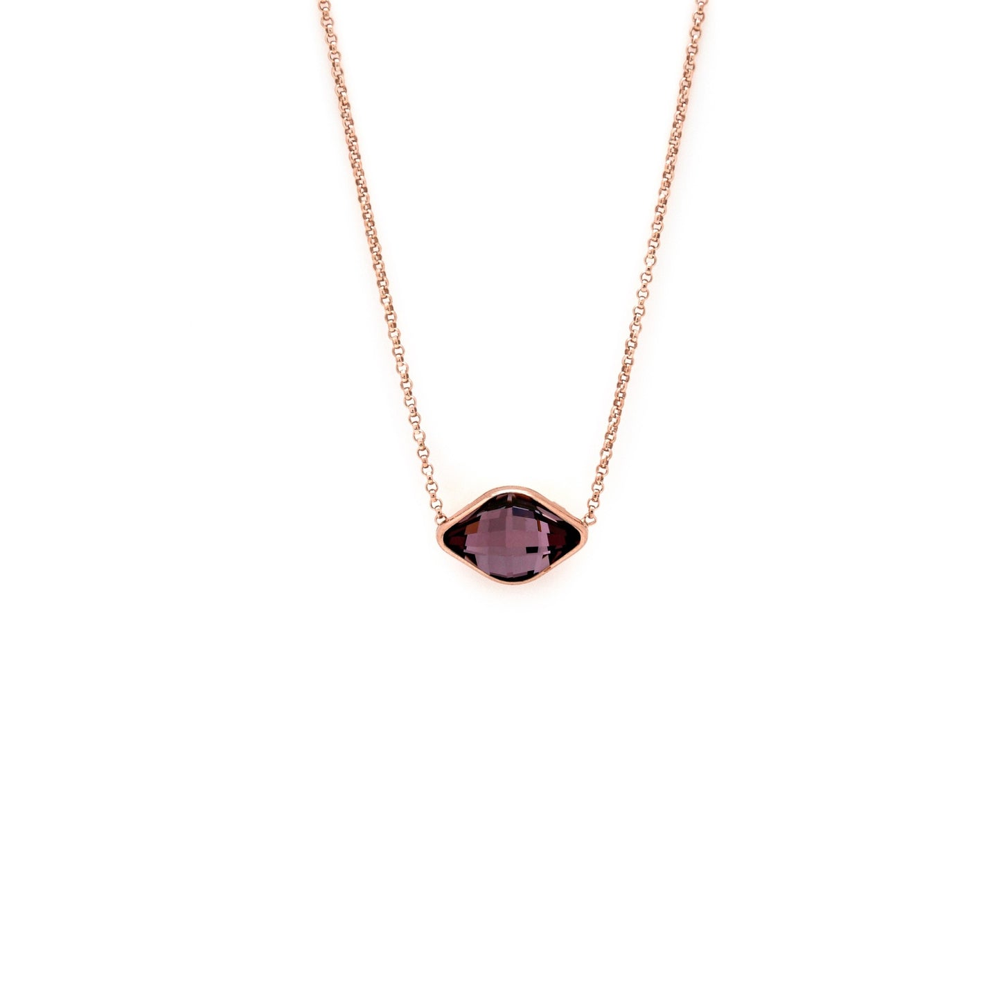 Rose Gold plated Sterling Silver Short necklace crystal from Classic