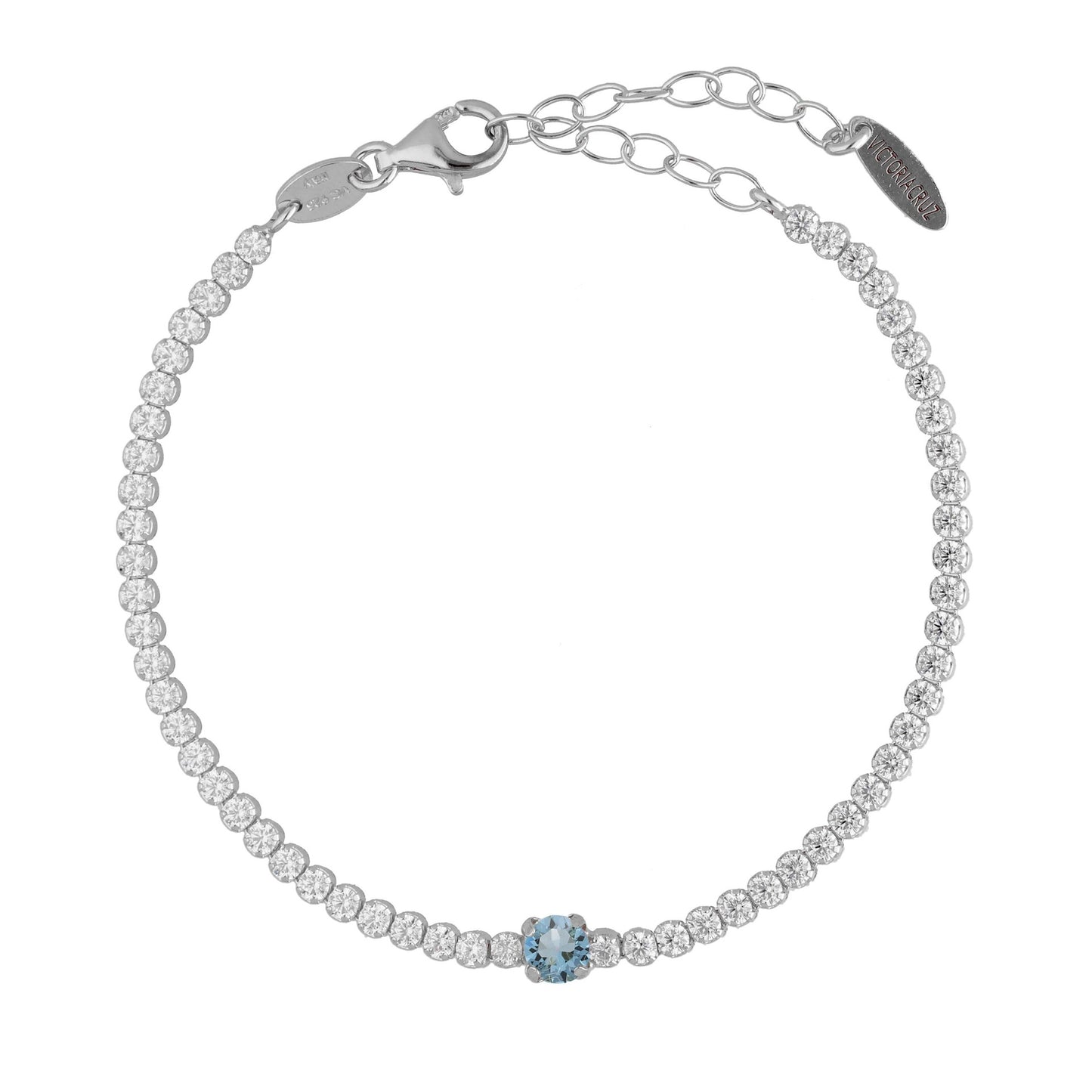 Rhodium Plated Sterling Silver Bracelet waterfall crystal from Ryver