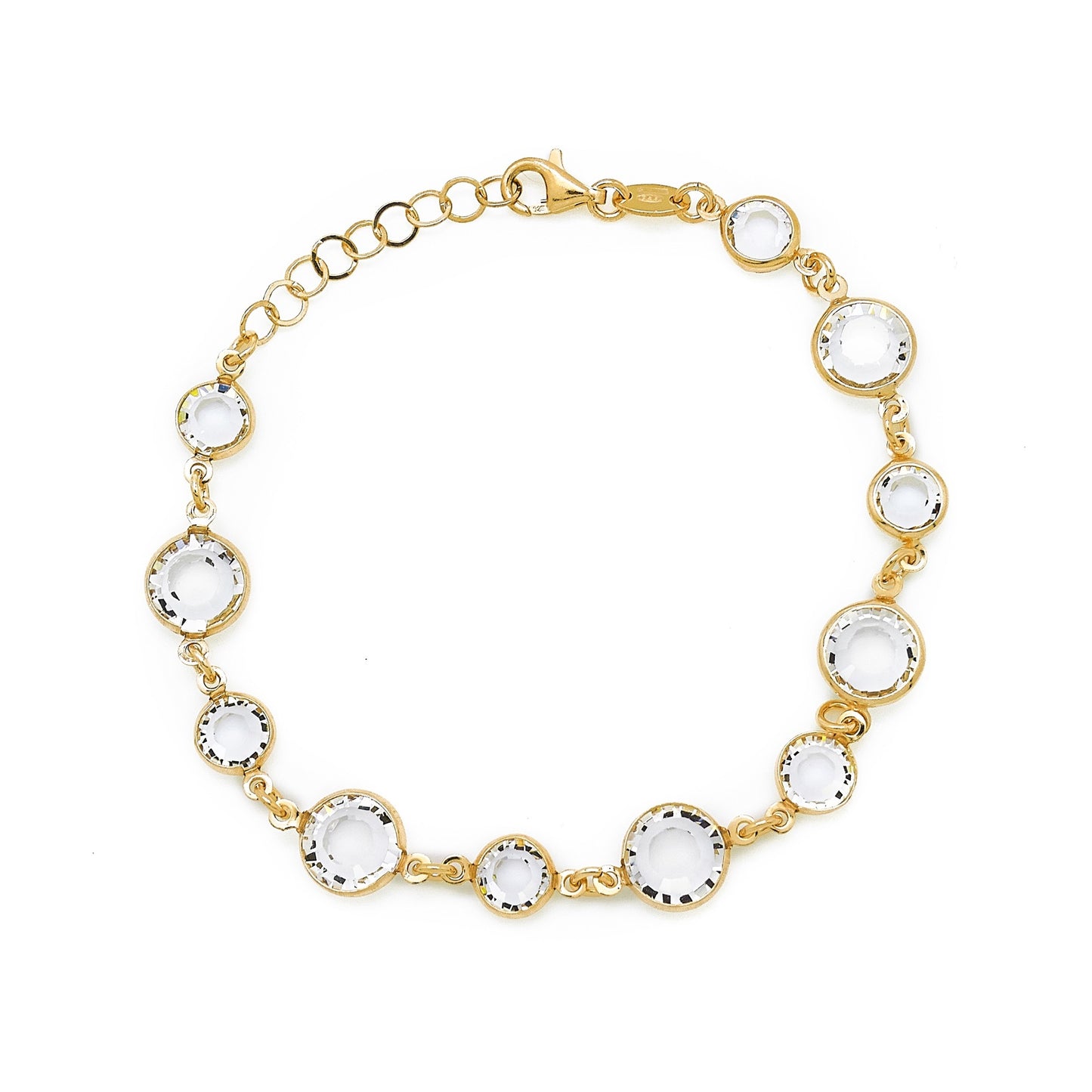 Gold plated Sterling Silver Bracelet circle crystal from Basic