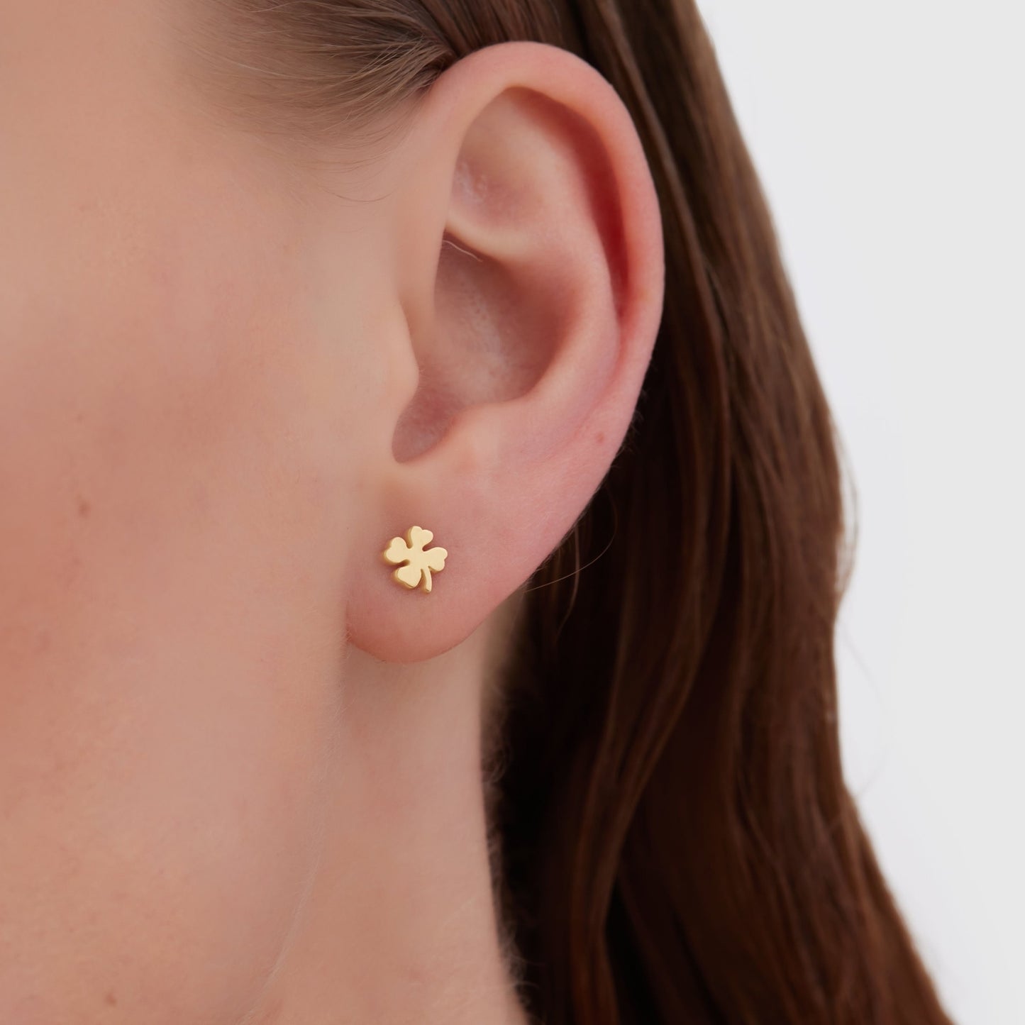 Gold plated Sterling Silver Stud earrings clover from Bliss