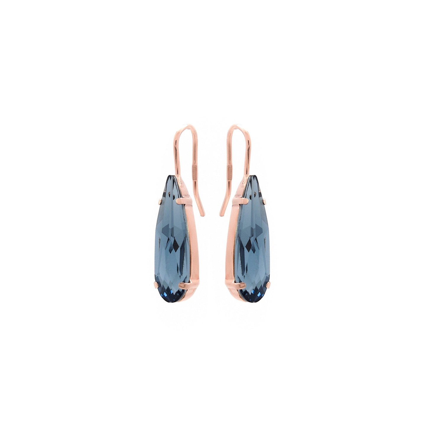 Rose Gold plated Sterling Silver Long earrings marquise crystal from Marquesa