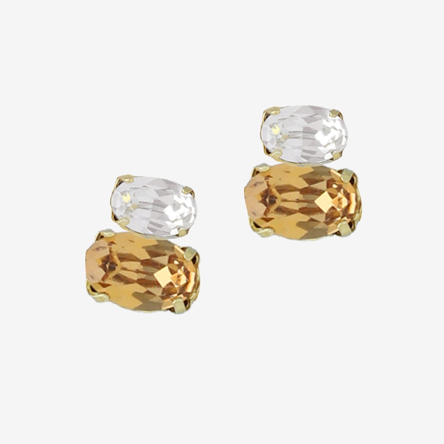 Gold plated Sterling Silver Stud earrings crystal from Gemma