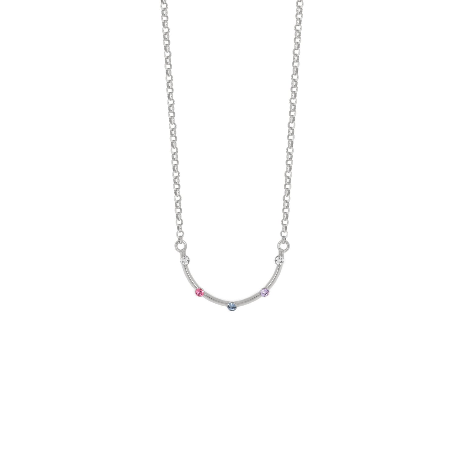 Rhodium Plated Sterling Silver Short necklace crystal from Iris