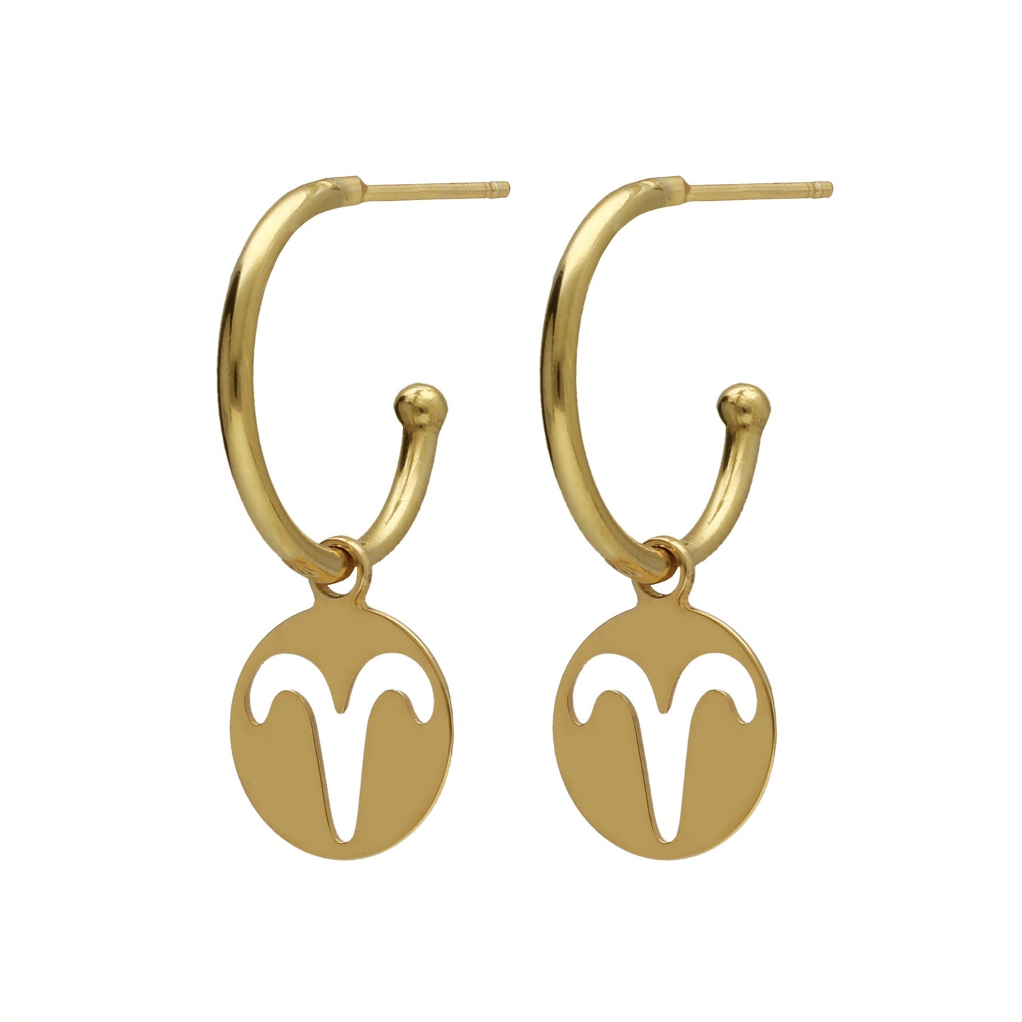 Gold plated Sterling Silver Hoop earrings horoscope from Astra