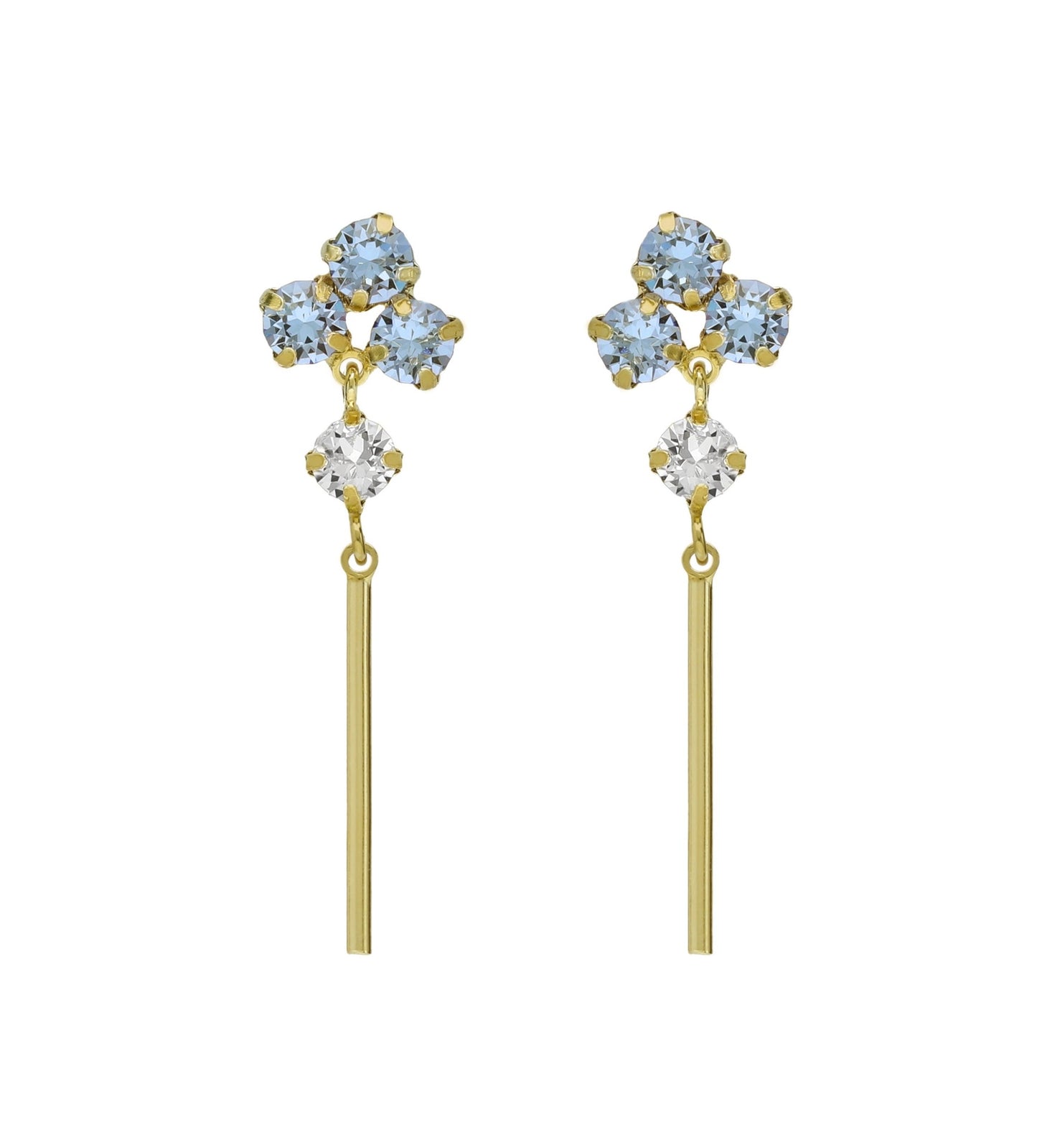 Gold plated Sterling Silver Long earrings crystal from Zahara