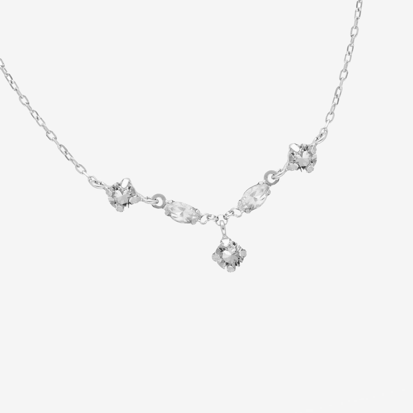 Rhodium Plated Sterling Silver Short necklace crystal from Maisie