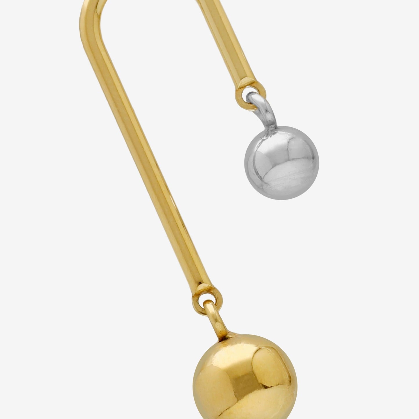 Rhodium and Gold plated Sterling Silver Long earrings  sphere from Copenhagen