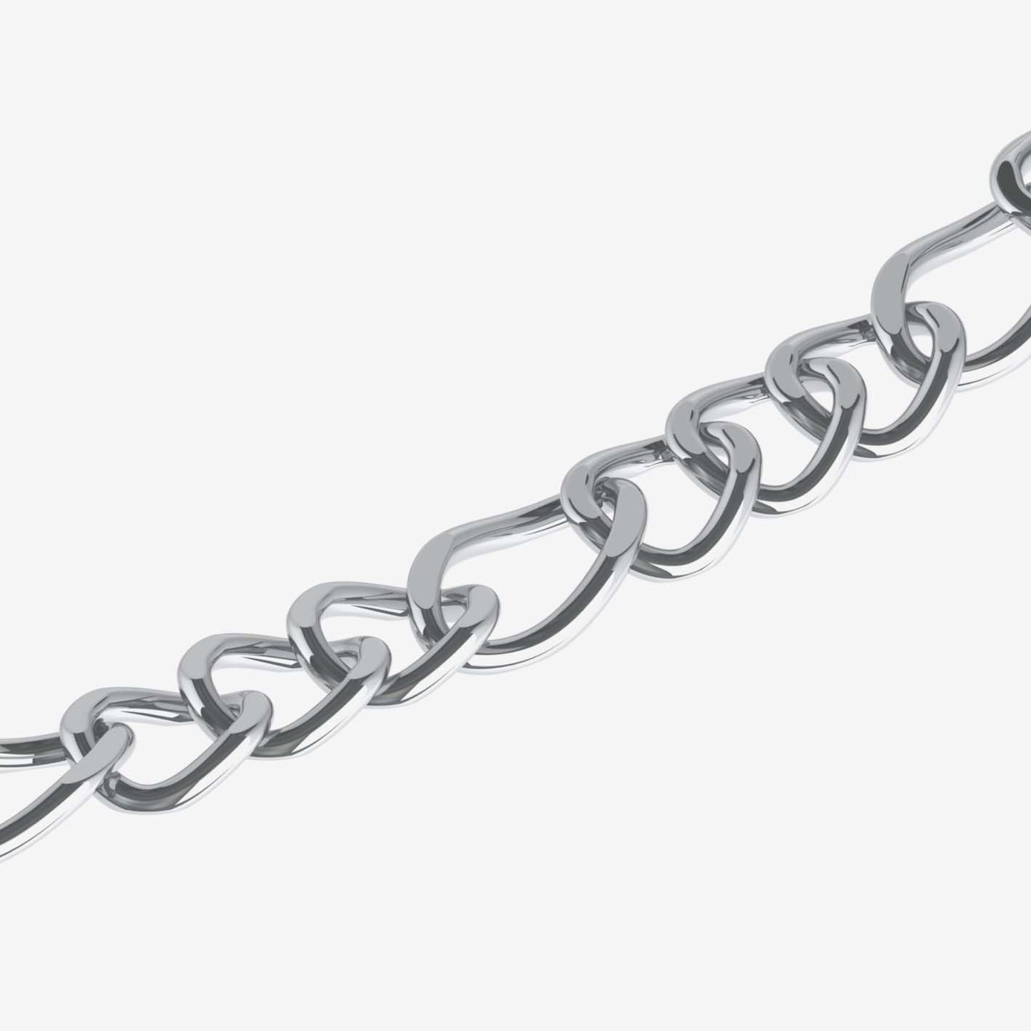 Rhodium Plated Sterling Silver Figaro Chain