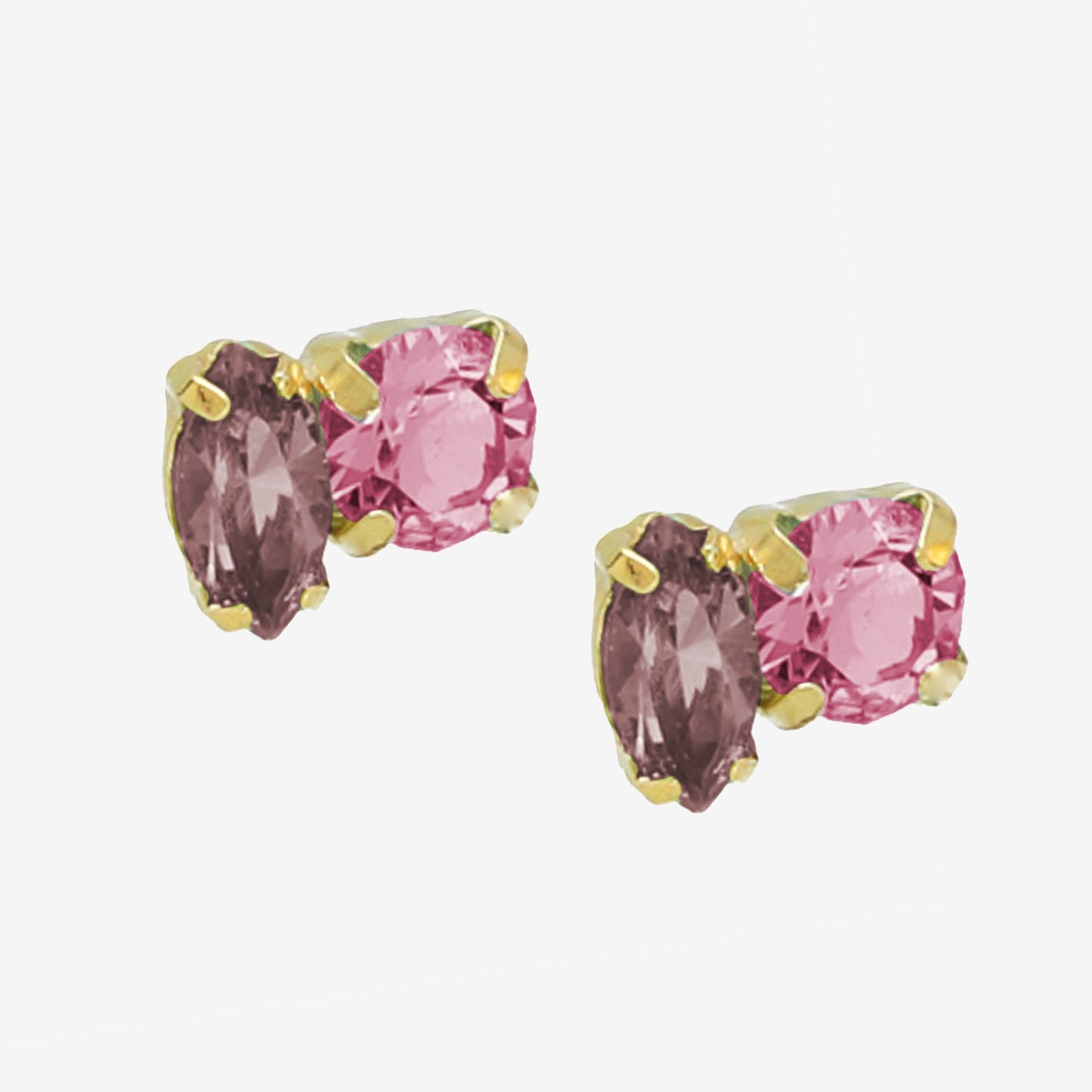 Gold plated Sterling Silver Stud earrings crystal from Belle