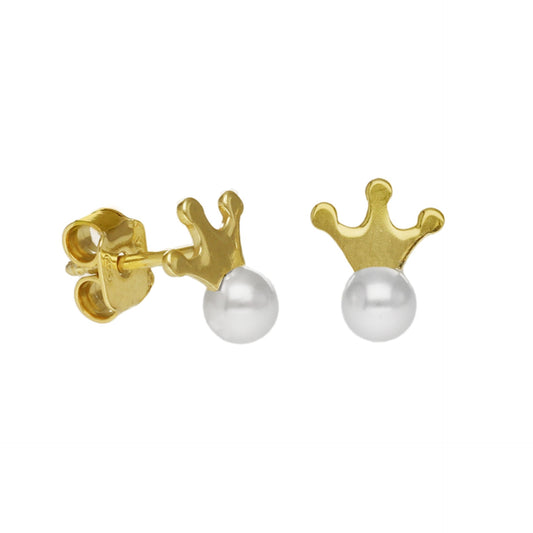 Sterling Silver Stud earrings crown crystal from Magic