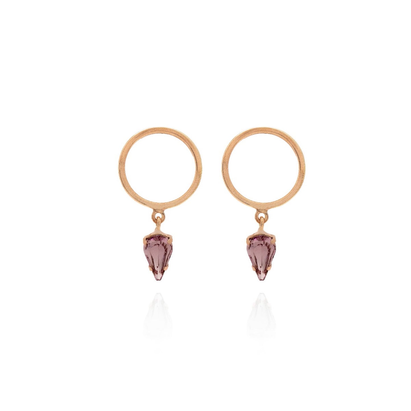 Rose Gold plated Sterling Silver Hoop earrings crystal from Hoop