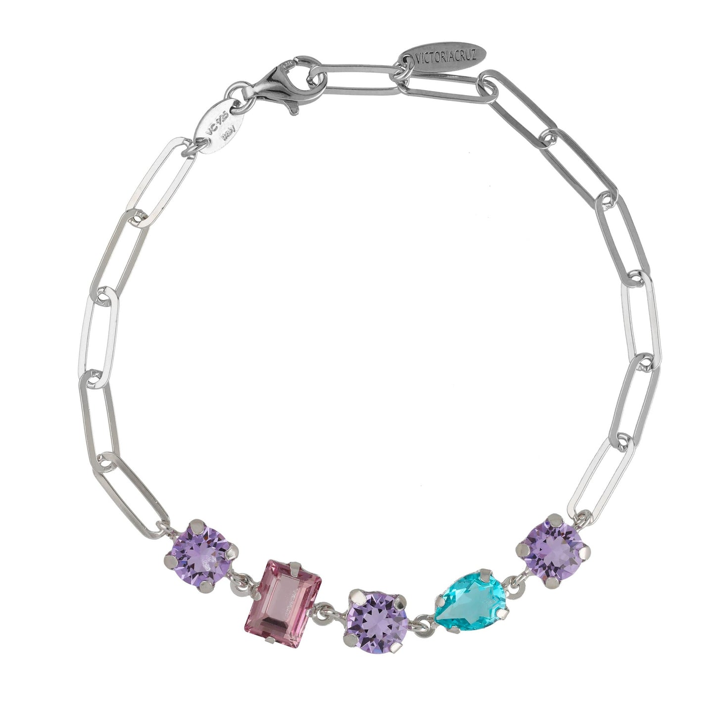 Sterling Silver Bracelet multicolor crystal from Bay