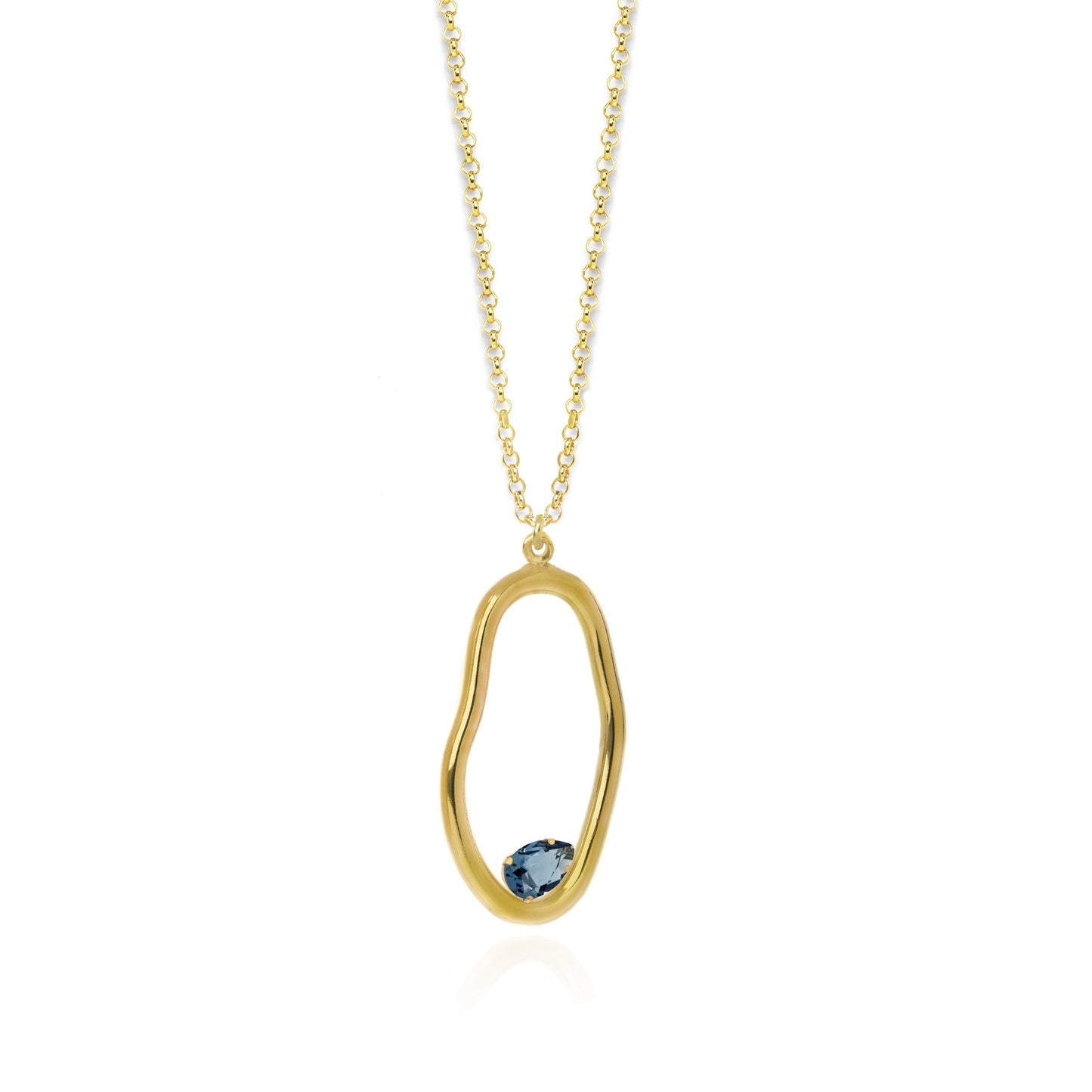 Gold plated Sterling Silver Long necklace drop crystal from Sunset